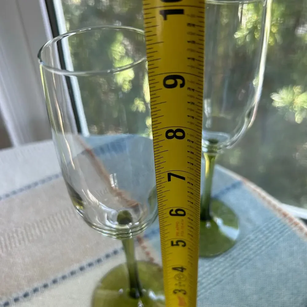 Set of 2 Pier 1 Pantiago Olive Green Champagne Flutes 9.25”